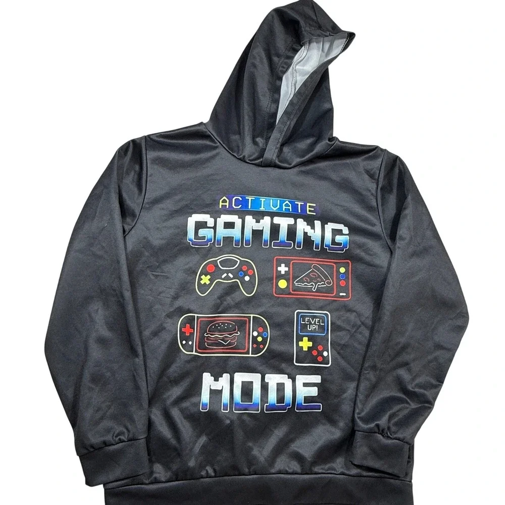 Kids Gaming Hoodie Activate Gaming‎ Mode Black Pullover Size 13-14Y